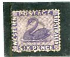 AUSTRALIA/WESTERN AUSTRALIA - 1865  6d  SWAN  PERF 12 1/2   FINE  USED  SG 57 - Usados