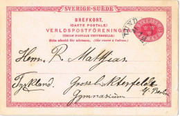 52827. Entero Postal LUND (Sverige) Suecia 1902 To Germany - Postwaardestukken