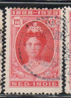 DUTCH INDIA INDIE INDE NEDERLANDS HOLLAND OLANDESE NETHERLANDS INDIES 1923 QUEEN WILHELMINA 12 1/2c USED USATO OBLITERE' - Nederlands-Indië