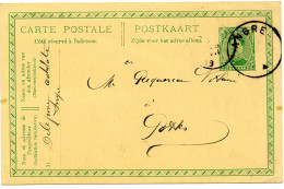 BELGIQUE - SIMPLE CERCLE EVIDE ANGRE SUR ENTIER CARTE POSTALE 5C ALBERT 1ER, 1919 - Postcards 1909-1934