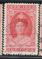 DUTCH INDIA INDIE INDE NEDERLANDS HOLLAND OLANDESE NETHERLANDS INDIES 1923 QUEEN WILHELMINA 12 1/2c USED USATO OBLITERE' - Nederlands-Indië