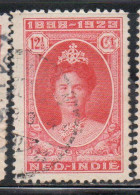 DUTCH INDIA INDIE INDE NEDERLANDS HOLLAND OLANDESE NETHERLANDS INDIES 1923 QUEEN WILHELMINA 12 1/2c USED USATO OBLITERE' - Nederlands-Indië