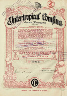 Titre De 1920 - Intertropical Comfina - Précédemment Sté Commerciale Et Financière Africaine - Déco - Afrika