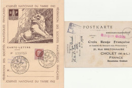 N°517 Carte Lettre Journée 1943 Belfort + Carte Croix-Rouge Stalag . Collection BERCK. - Brieven En Documenten