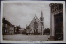 CPA 27 Routot - La Place De L'Eglise - Vue Du Café "Le Prémare" R.Bourdon Propriétaire    A Voir ! - Routot