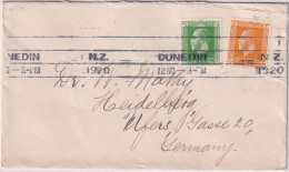 New Zealand - 1/2 + 2 P. King George V. Brief Dunedin - Heidelberg 1920 - Postal Stationery