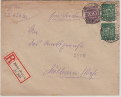 DR-Infla - 2x40 M. Schnitter U.a., Einschreibebrief Münster 5 - Mülheim 30.6.23 - Lettres & Documents