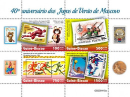 Guinea Bissau 2020, Olimpic Games In Moscow, Stamp On Stamp, Roving, 4val In BF - Roeisport