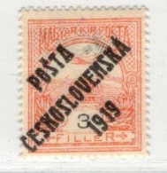 Tchécoslovaquie 1919 Mi 106 (Yv 67), (MH)* Trace De Charniere, Surcharge Non Authentique - Unused Stamps