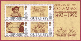 Guernsey Block 8 Postfrisch, Europa - 500. Jahrestag Der Entdeckung Vob Amerika (Nr.1982) - Guernesey