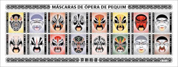 Guinea Bissau 2020, Peking Opera Masks, 16val In BF - Costumes