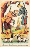 Illustrateur Illustration Humour BONNOTTE Lui Aussi Leche La Main De Votre Maitresse Chasse Chasseur Photochrom 783 - Bonnotte