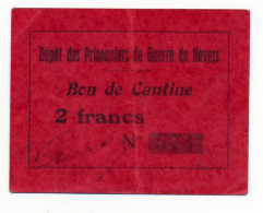 1918-1918 // P.O.W. // DEPOT DE NEVERS // Bon De Deux Francs - Sonstige & Ohne Zuordnung