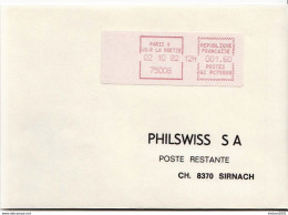 Postal History Cover: France With Automatic Stamp, Cover From 02.10.1982 Sent To Switzerland - 1981-84 LS & LSA Prototipi