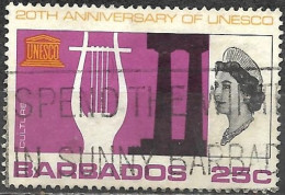 Barbados 1967 Used Stamp Queen Elizabeth II The 20th Anniversary Of UNESCO 25c [WLT1384] - Barbados (1966-...)