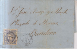 Año 1870 Edifil 107 Alegoria Carta Matasellos Tarrasa Barcelona Pablo Alegre - Lettres & Documents