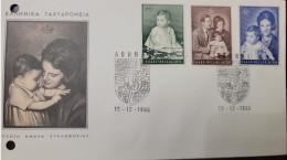 EL)1966 GREECE, PRINCESS ALEXIA, ROYAL FAMILY, QUEEN ANNE MARY AND THE PRINCESS, FDC - Nuevos