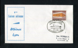 "GRIECHENLAND" 1970, AIR FRANCE-Erstflugbrief "Athen-Lyon" (2609) - Storia Postale