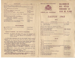 85 - LES SABLES D' OLONNE - Beau Programme " Calendrier Des Fêtes  , Concours Et Jeux De Plage " Saison 1968 - Programmi