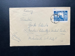 ENVELOPPE POLOGNE GLIWICE 1947 POUR BERLIN - Storia Postale