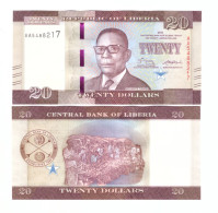 LIBERIA 20 DOLLARS 2016 P-33a UNC - Liberia