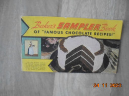 Baker's Sampler Book Of Famous Chocolate Recipes - General Foods Corporation 1936 - Américaine