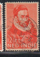 DUTCH INDIA INDIE INDE NEDERLANDS HOLLAND OLANDESE NETHERLANDS INDIES 1933 PRINCE WILLIAM PORTRAIT 12 1/2c USED USATO - Nederlands-Indië