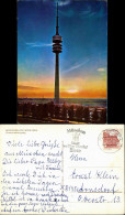 Ansichtskarte Milbertshofen-München Olympiaturm Sonnenuntergang 1988 - München