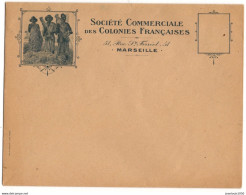 BELLE ENVELOPPE ILLUSTREE MARSEILLE NEGOCE SOCIETE COMMERCIALE DES COLONIES FRANCAISES - 1800 – 1899