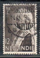 DUTCH INDIA INDIE INDE NEDERLANDS HOLLAND OLANDESE NETHERLANDS INDIES 1934 DOWAGER QUEEN EMMA 12 1/2c +2 1/2 USED USATO - Nederlands-Indië