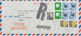 Japan Registered Air Mail Cover Sent Express To Denmark 20-9-1980 Topic Stamps (sent From The Embassy Of Peru Tokyo) - Airmail