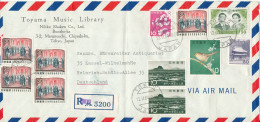 Japan Registered Air Mail Cover Sent To Germany Tokyo 13-11-1964 With A Lot Of Topic Stamps (folded Cover) - Luftpost