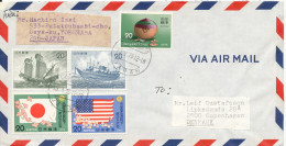 Japan Air Mail Cover Sent To Denmark Yokohama 13-1-1976 Topic Stamps - Luftpost