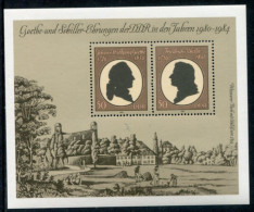 DDR 1982 Goethe And Schiller Anniversaries Block MNH / **.  Michel Block 66 - Ungebraucht