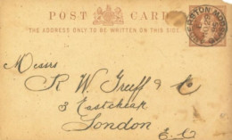 GREAT BRITAIN :1895, POSTAL STAMP SEALED POSTCARD TO LONDON ENGLAND . - Lettres & Documents