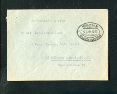 "ALL. BESETZUNG" 1946, Brief Ovalstempel "MUELHEIM Gebuehr Bezahlt" (2690) - Interi Postali