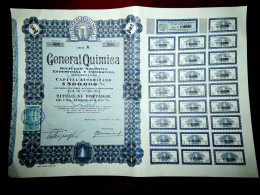 General Quimica  ,100 Pesos.Montevideo ,Uruguay 1952 ,acción - Industry