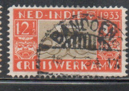 DUTCH INDIA INDIE INDE NEDERLANDS HOLLAND OLANDESE NETHERLANDS INDIES 1933  YMCA EMBLEM 12 1/2c + 2 1/2 USED USATO - Nederlands-Indië