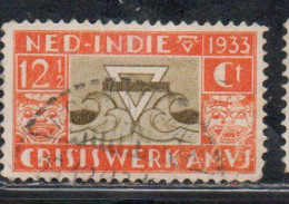 DUTCH INDIA INDIE INDE NEDERLANDS HOLLAND OLANDESE NETHERLANDS INDIES 1933  YMCA EMBLEM 12 1/2c + 2 1/2 USED USATO - Nederlands-Indië