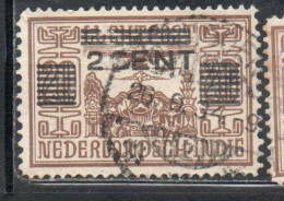 DUTCH INDIA INDIE INDE NEDERLANDS HOLLAND OLANDESE NETHERLANDS INDIES 1934 SURCHARGED 2c On 20c USED USATO - Nederlands-Indië