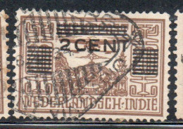 DUTCH INDIA INDIE INDE NEDERLANDS HOLLAND OLANDESE NETHERLANDS INDIES 1934 SURCHARGED 2c On 20c USED USATO - Nederlands-Indië