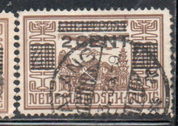 DUTCH INDIA INDIE INDE NEDERLANDS HOLLAND OLANDESE NETHERLANDS INDIES 1934 SURCHARGED 2c On 20c USED USATO - Nederlands-Indië