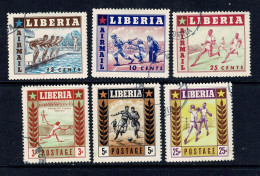 Liberia 1955 - Yv. 325/27 + PA 86/88, Mi. 471/76 Sport - Liberia