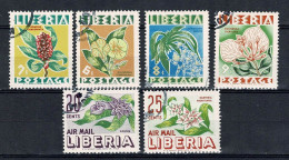Liberia 1955 - Yv. 328/31 + PA 89/90, Mi. 477/82 Bloemen / Fleurs / Flowers - Liberia