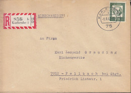 BRD 358 Ya EF Auf R-Brief Mit Stempel: Karlsruhe 9.8.1962 - Cartas & Documentos