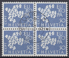 SCHWEIZ  737, 4er-Block, Gestempelt, Europa CEPT 1961 - 1961