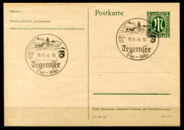 DEUTSCHLAND-ALL.BES.-AM.ZONE - Ganzsache P 902 Mit SoSt. TEGERNSEE - GERMANY ALLIED OCCUPATION / ALLEMAGNE - Emisiones De Necesidad Zona Americana