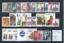 (TJ) Monumenten - Polen 27 Zegels (gest./obl./used-MNH) - Monumenti