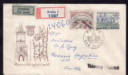 Československo - 1965 - Letter - FDC Envelope Historical Buildings Of The City - Sent To Argentina - Caja 30 - Cartas & Documentos