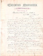 Lettre En-tête Casimiro Bruguera Representacion Y Comision Barcelona 1901 + Tarjeta Postal Privada - Spagna